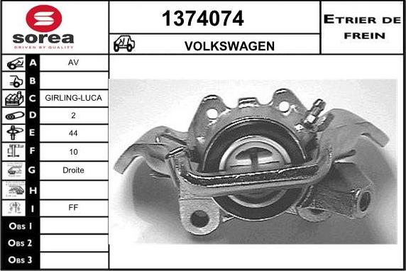 SNRA 1374074 - Étrier de frein cwaw.fr