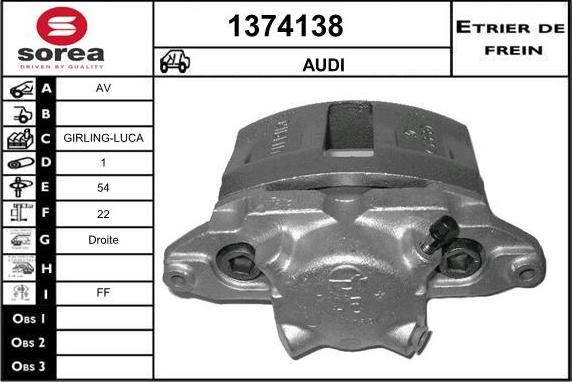 SNRA 1374138 - Étrier de frein cwaw.fr