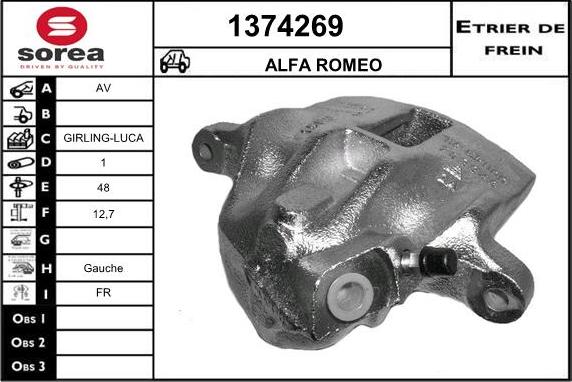 SNRA 1374269 - Étrier de frein cwaw.fr