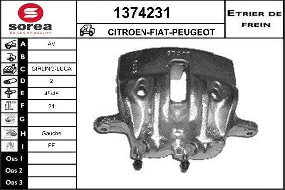 SNRA 1374231 - Étrier de frein cwaw.fr