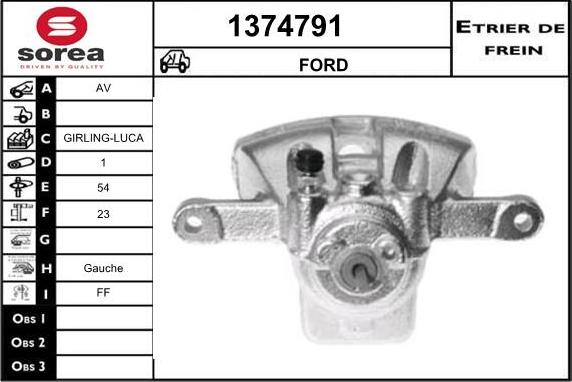 SNRA 1374791 - Étrier de frein cwaw.fr