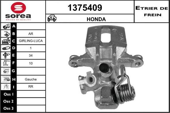 SNRA 1375409 - Étrier de frein cwaw.fr