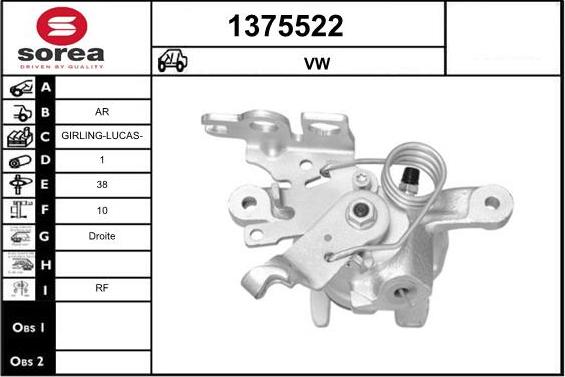 SNRA 1375522 - Étrier de frein cwaw.fr