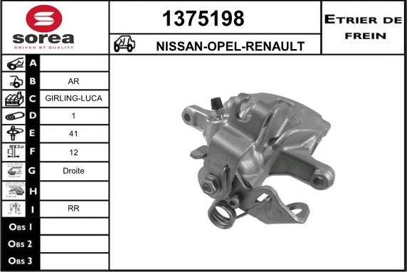 SNRA 1375198 - Étrier de frein cwaw.fr