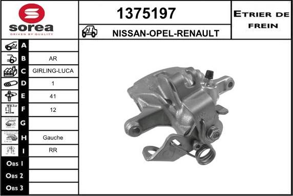 SNRA 1375197 - Étrier de frein cwaw.fr