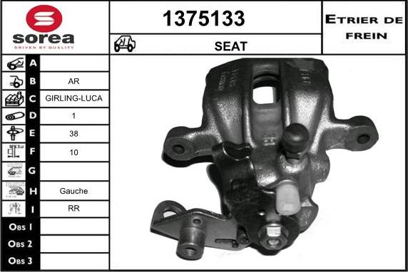 SNRA 1375133 - Étrier de frein cwaw.fr