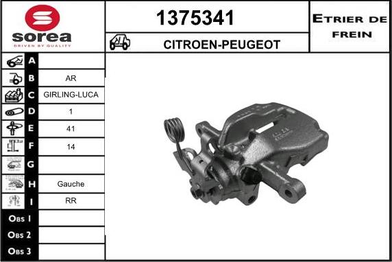 SNRA 1375341 - Étrier de frein cwaw.fr