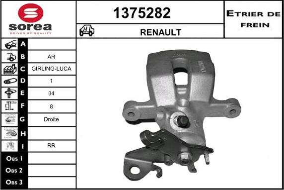 SNRA 1375282 - Étrier de frein cwaw.fr