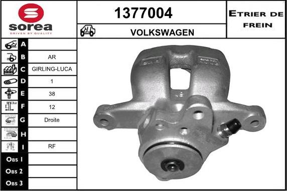 SNRA 1377004 - Étrier de frein cwaw.fr