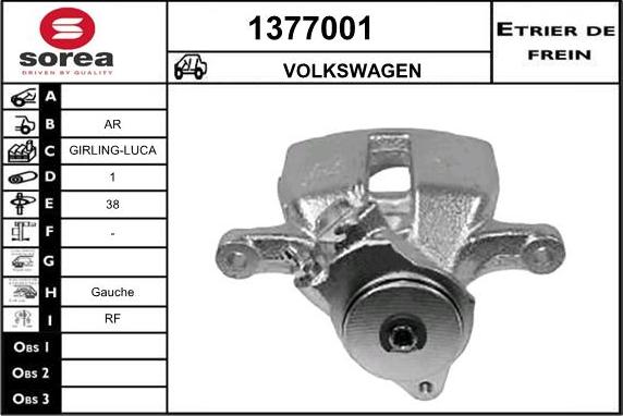 SNRA 1377001 - Étrier de frein cwaw.fr