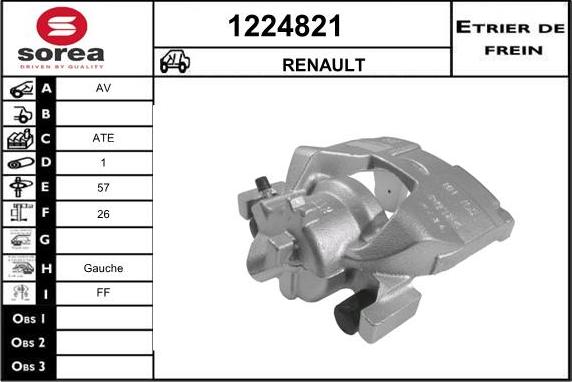 SNRA 1224821 - Étrier de frein cwaw.fr