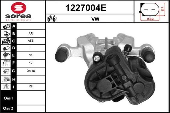 SNRA 1227004E - Étrier de frein cwaw.fr