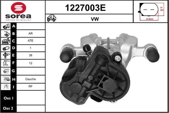 SNRA 1227003E - Étrier de frein cwaw.fr