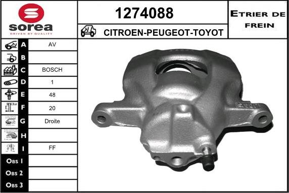 SNRA 1274088 - Étrier de frein cwaw.fr