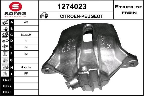 SNRA 1274023 - Étrier de frein cwaw.fr