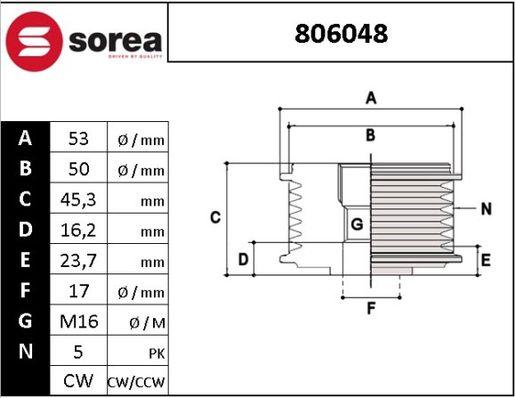 SNRA 806048 - Poulie, alternateur cwaw.fr