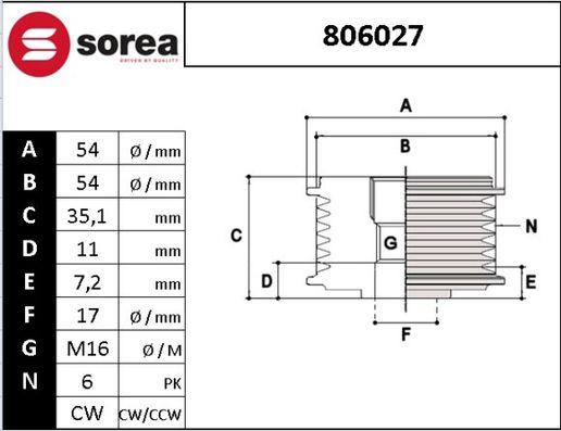 SNRA 806027 - Poulie, alternateur cwaw.fr