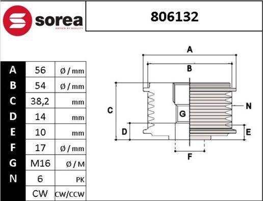 SNRA 806132 - Poulie, alternateur cwaw.fr