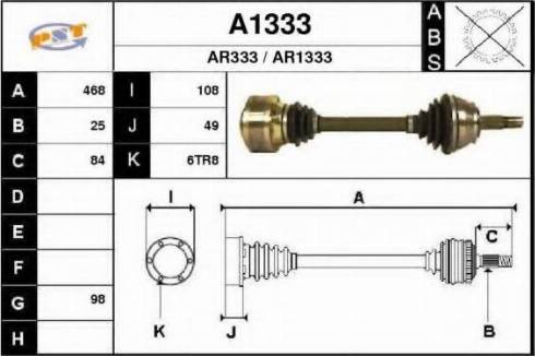 SNRA A1333 - Arbre de transmission cwaw.fr