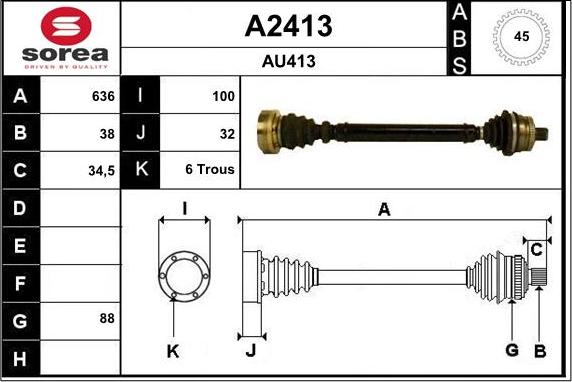 SNRA A2413 - Arbre de transmission cwaw.fr