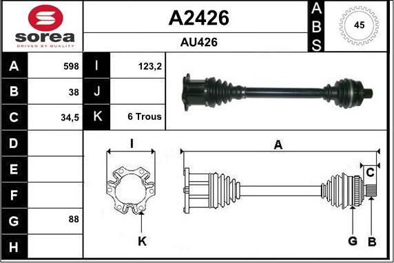 SNRA A2426 - Arbre de transmission cwaw.fr