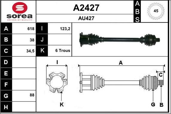 SNRA A2427 - Arbre de transmission cwaw.fr