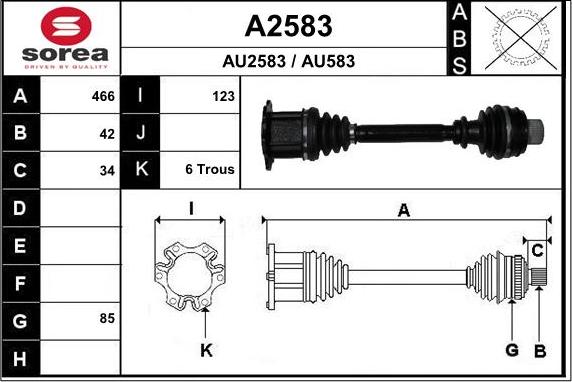 SNRA A2583 - Arbre de transmission cwaw.fr