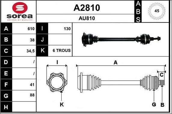 SNRA A2810 - Arbre de transmission cwaw.fr