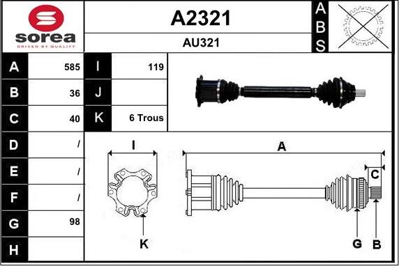 SNRA A2321 - Arbre de transmission cwaw.fr