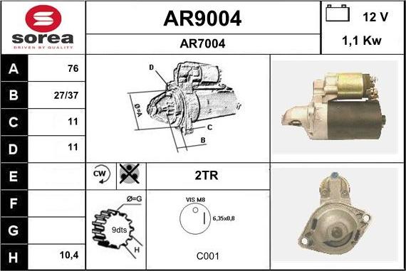 SNRA AR9004 - Démarreur cwaw.fr