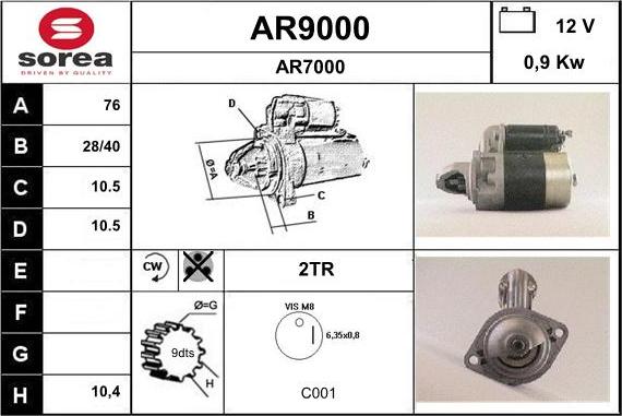 SNRA AR9000 - Démarreur cwaw.fr