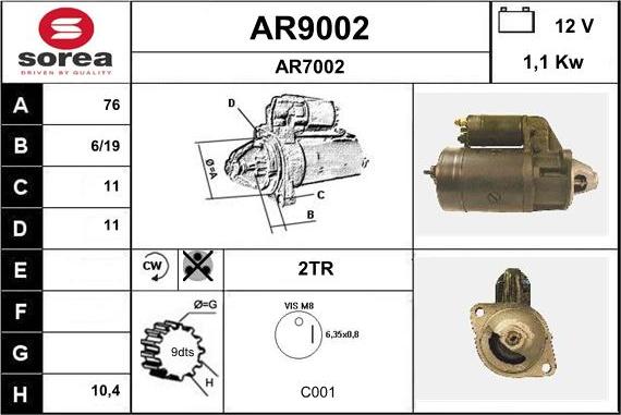 SNRA AR9002 - Démarreur cwaw.fr