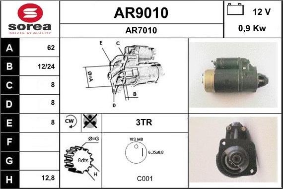 SNRA AR9010 - Démarreur cwaw.fr