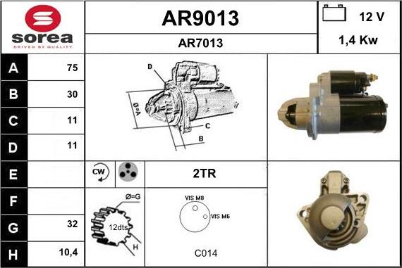 SNRA AR9013 - Démarreur cwaw.fr