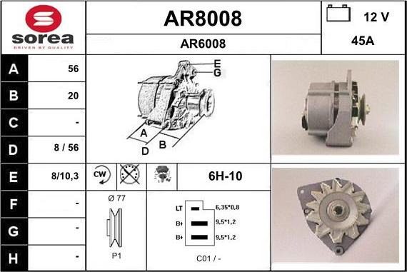 SNRA AR8008 - Alternateur cwaw.fr