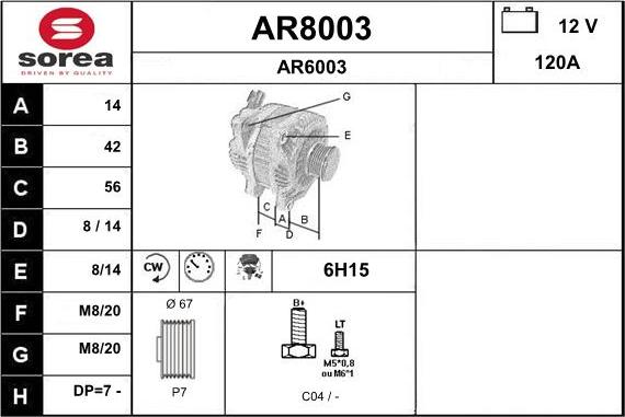 SNRA AR8003 - Alternateur cwaw.fr