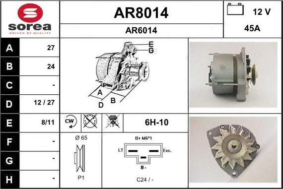 SNRA AR8014 - Alternateur cwaw.fr