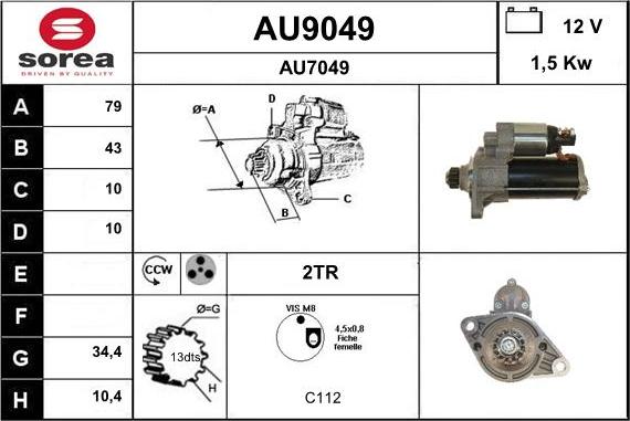 SNRA AU9049 - Démarreur cwaw.fr