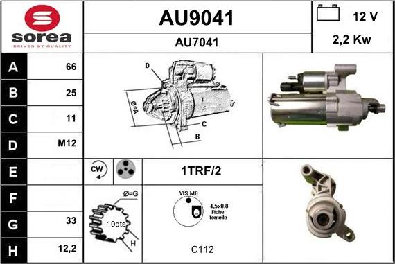 SNRA AU9041 - Démarreur cwaw.fr