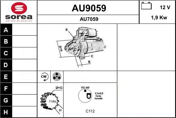 SNRA AU9059 - Démarreur cwaw.fr