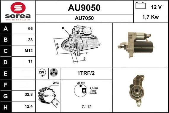 SNRA AU9050 - Démarreur cwaw.fr