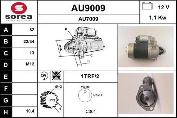 SNRA AU9009 - Démarreur cwaw.fr