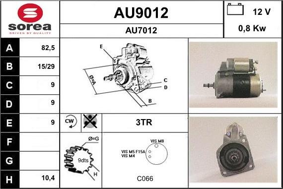 SNRA AU9012 - Démarreur cwaw.fr