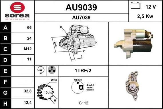 SNRA AU9039 - Démarreur cwaw.fr