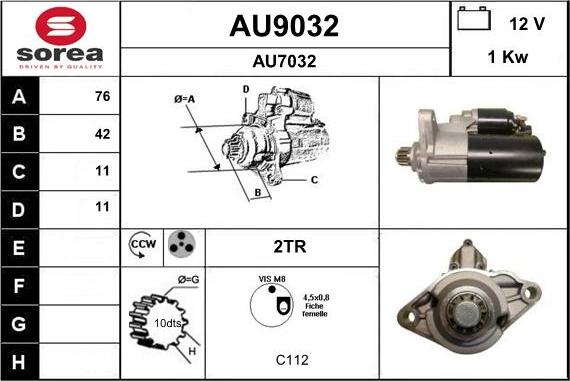 SNRA AU9032 - Démarreur cwaw.fr