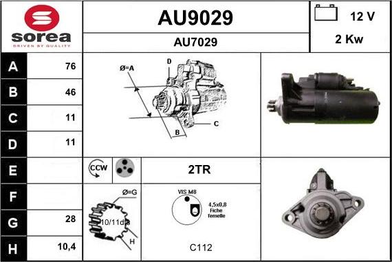 SNRA AU9029 - Démarreur cwaw.fr