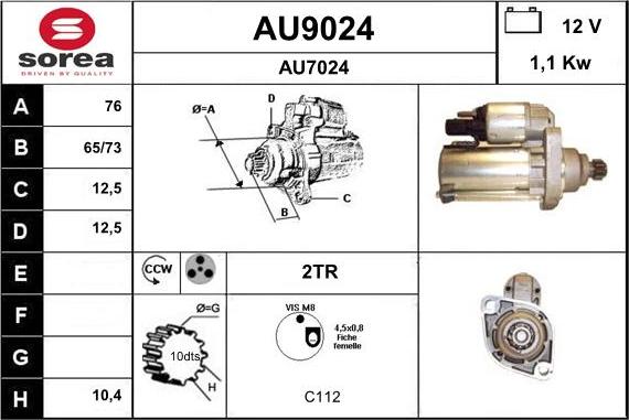 SNRA AU9024 - Démarreur cwaw.fr