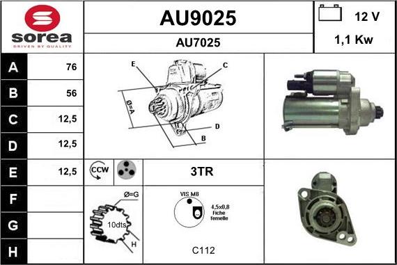 SNRA AU9025 - Démarreur cwaw.fr