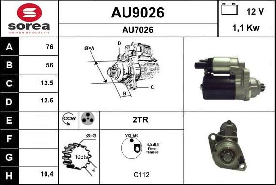 SNRA AU9026 - Démarreur cwaw.fr