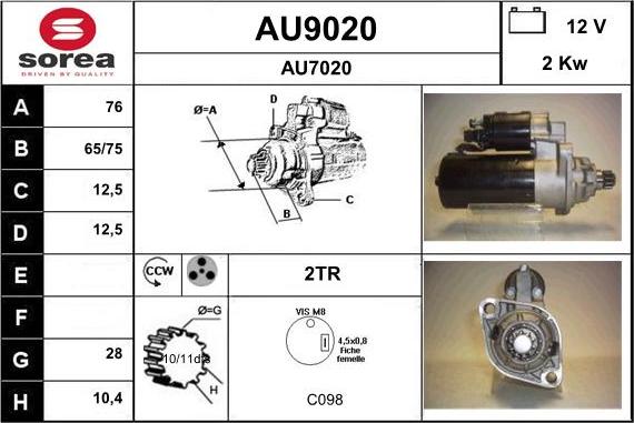 SNRA AU9020 - Démarreur cwaw.fr